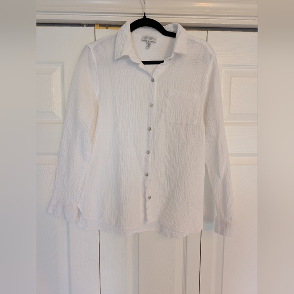 Jessica Simpson Gauzy White Shirt - Picture 1 of 2